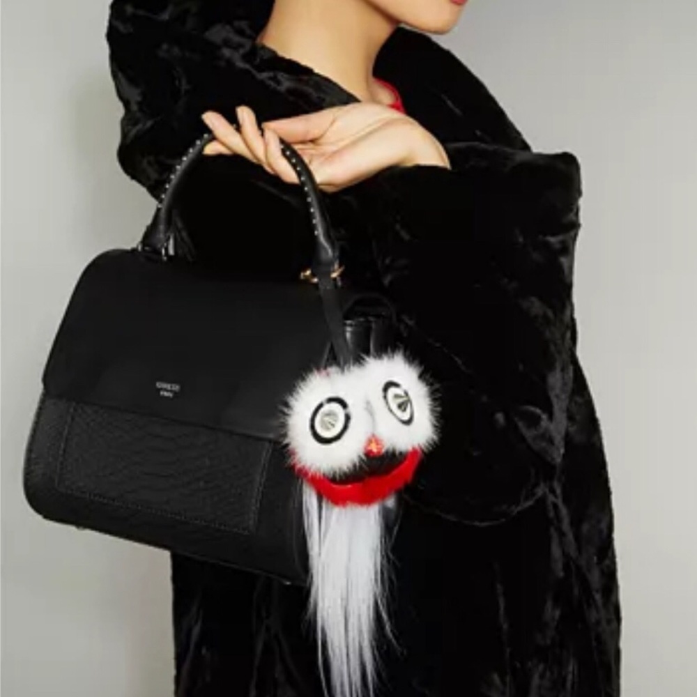 The Fur Vault Mink Owl Key Fob Bag Charm Keychain NWT SO SOFT